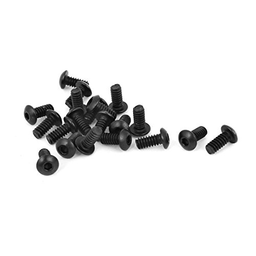 Sourcingmap #6-32 x 5/16" UNC 10.9 Alloy Steel Hex Socket Button Head Screws 20Pcs, Black