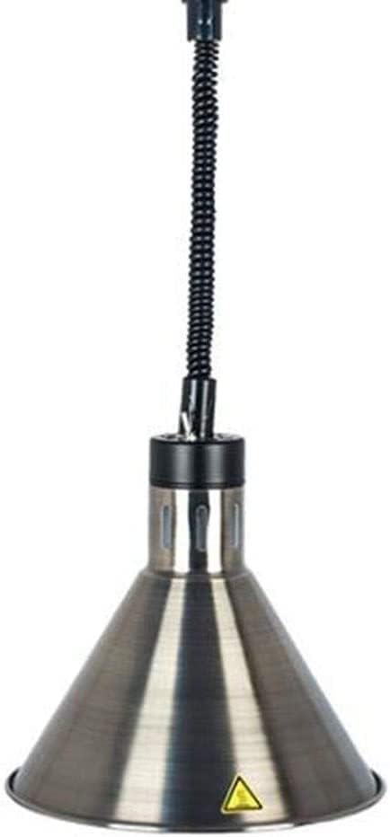 CTCOIJRN Food Warmers Food Warm Food Service Equipment Supply Length Adjustable Single Head Hanging lamp Commercial self-Service Pizza Heating lamp Hotel Kitchen(Silver)