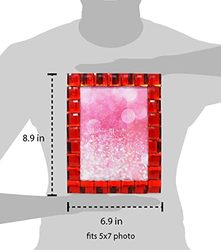 Isaac Jacobs Decorative Sparkling Red Jewel Picture Frame, Photo Display & Home Décor (5X7, Red) #TOP2