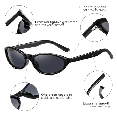 Image of 3 Pack Round Retro Sunglasses for Women Men, UV400 Protection