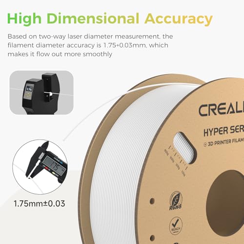 Image of Creality Hyper PLA Filament 2KG, Up to 600mm /s High Speed 3D Printer Filament PLA 1.75mm, No-Tangling Stronger Toughness Fit Most 3D Printers