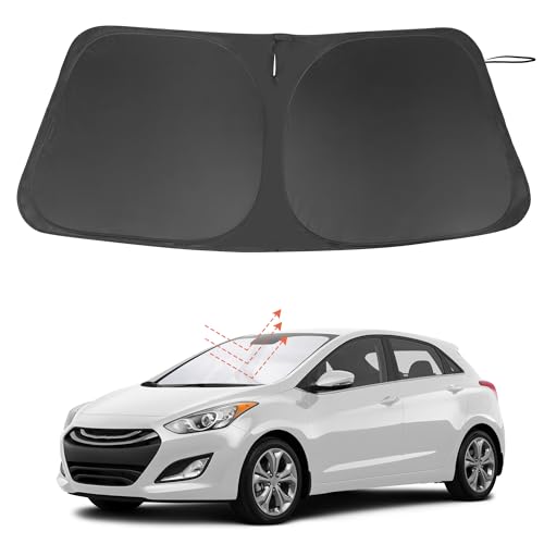 Image of Windshield Sun Shade Custom Fit for 2011-2016 Hyundai Elantra Accessories Foldable Sunshade Sun Blocker Protect Car from Sun Rays & Heat Damage Keep Car Cooler