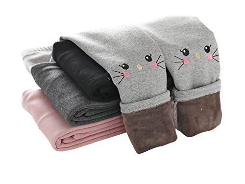 IRELIA Winter Girls Cotton Fleece Lined Leggings Pants Light Grey XXS - image 1