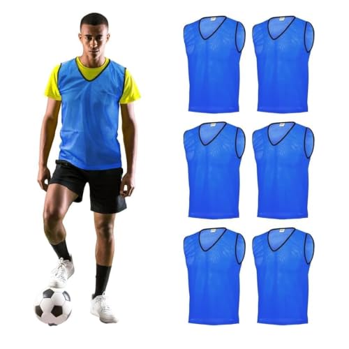 Image of GSi Sports Pinnies - Packs of 6 or 12 - Free Size - Mesh Training Vests for Soccer, Basketball - 6 Color Options