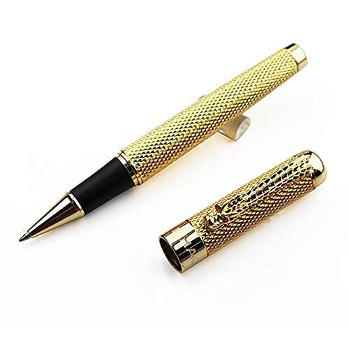 Image of HAYMAN Jinhao 1200 Golden Dragon Carved Roller Ball Pen with Box (P-16)
