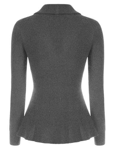 Image of Belle Poque Women Vintage Cardigan Sweater Shawl Lapel Button Down Sweater Outwear Coat