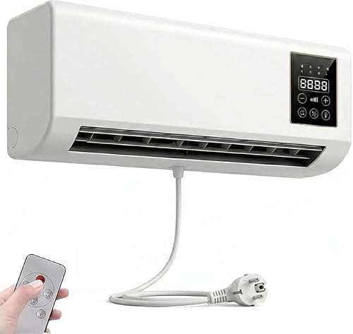Portable Climatiseur Ventilateur avec Télécommande, Climatiseur Mural sans Évacuation, sans Perçage, pour Rafraîchir Et Chauffer,pour Chambre, Salon, Bureau