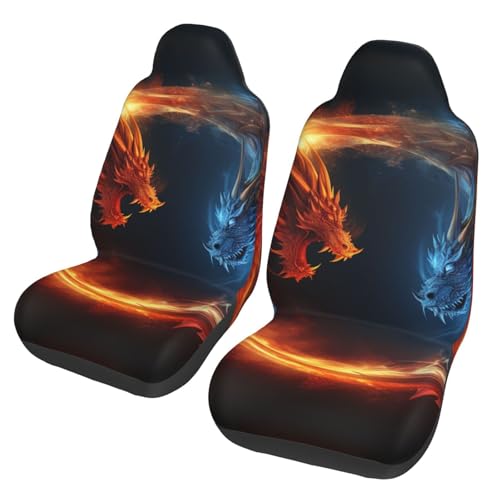 Housses de siège de voiture respirantes avec deux protections avant dragons