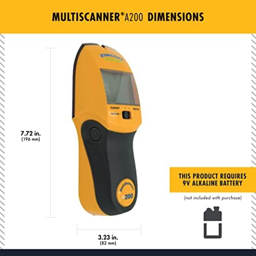 Zircon Multi-Scanner A200 Electronic Wall Scanner / Metal Detector / Live AC Wire Detection with SpotLite Pointer