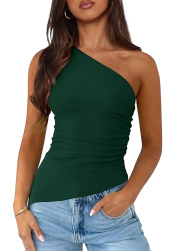 Image of PRETTYGARDEN One Shoulder Summer Tops for Women