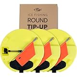 SF 3Pcs Insulated Thermal Tip Ups with Fishing Line Spool, Orange Pole Flags and Builtin Storage Compartment