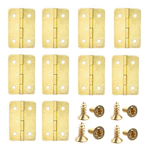 Charnières de meubles rétro en métal jaune avec vis pour bricolage - 6
