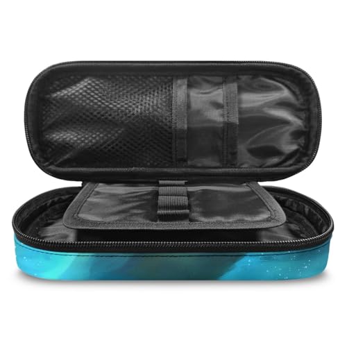 Image of Otter Zippered Pencil Case Blue Pen Cases for Kids Girls Lightweight Stationery Pouch with Slots and Compartment Supplies Storage Bag