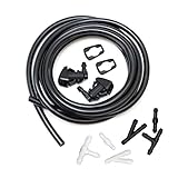 Front Windshield Washer Nozzles kit Replacement for 08-12 Jeep Liberty 06-10 Jeep Commander, 07-11 Dodge Nitro Replaces 55157319AA 4806312AA Wiper Spray Washer Jet with 3M Fluid Hose & 6 Connectors