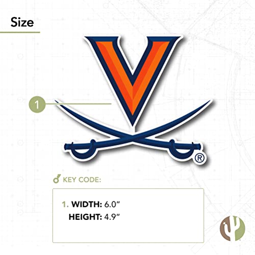 Image of Desert Cactus Virginia Cavaliers Sticker Car Decal (IND 1)