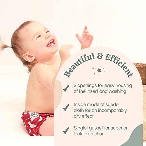 La Petite Ourse 4 One Size Printed Snap Cloth Diaper With 8 4-Layer Premium Bamboo Inserts + 1 Free Wet Bag, For Babies Weighing 10–35 Pounds - Foodie #TOP3