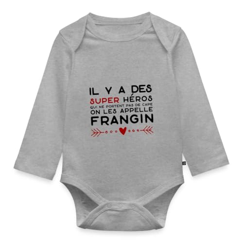 Body manches longues bébé bio frangin super héros quotidien