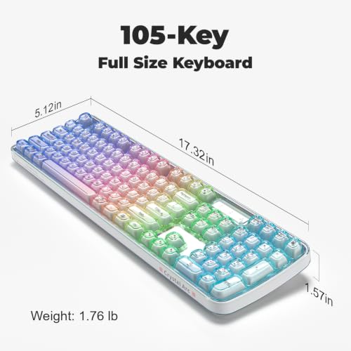 Image of MOFII Clear Curved Ergonomic Wireless Keyboard, Tri-Mode BT5.0 /2.4G /USB-C
