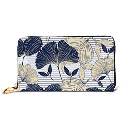 Preisvergleich Produktbild JHGFG Mode Handtasche Reißverschluss Brieftasche Nahtlose Tropische Pflanze Blattmuster Hintergrund Telefon Clutch Geldbörse Abendkupplung Blocking Leder Brieftasche Multi Card