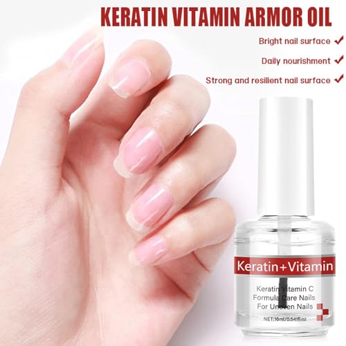 Keratin + Vitamin C Nail & Cuticle Oil, Nail Strengthener & Growth Treatment, Moisturizing Repair Oil for Dry Damaged Nails, Nourishing Cuticle Care with Keratin Protein for Strong Healthy Nails - Image 4