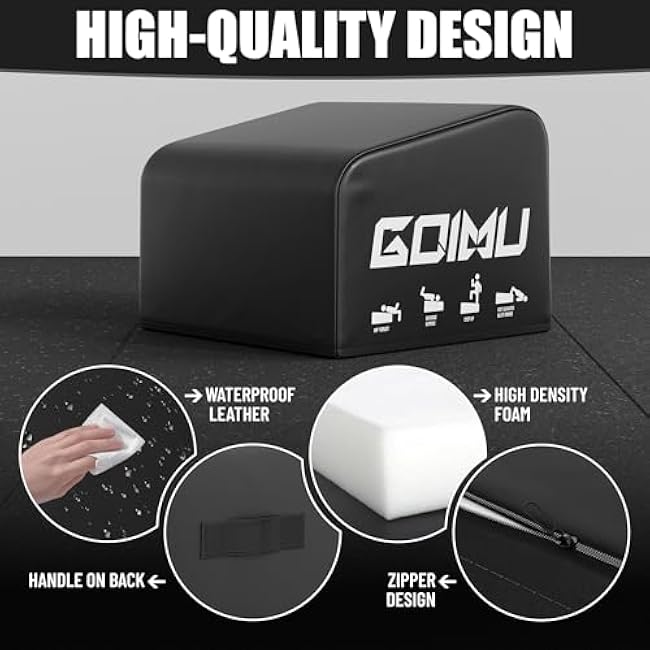 HT01-B Hip Thrust Bench, Hip Thrust Machine for Core&Ab Strength Training, Hip Thrust Booty Workout Box with Non-Slip, Glute Bridge Machine for Home and Gym, Large/Medium Size