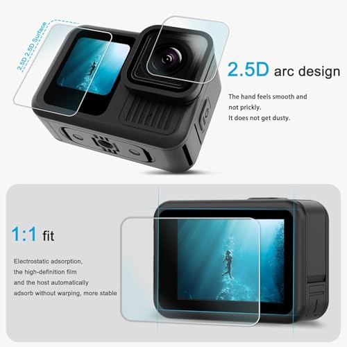 Image of VERTUS Premium Tempered Glass Screen Protector for GoPro Hero13 (Main Screen Protectors + Secondary Screen Protectors + Lens Protectors)