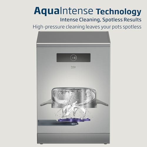 Beko Freestanding Dishwasher 15 Place Settings, 8 Programs, 3 Racks,A++ Energy Rating,Quiet Operation (44 dBA),Sliding Cutlery Tray,10 yrs warranty on Prosmart inverter motor, BDEN38523XQ(Stainless)