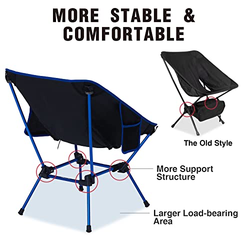 Moon Lence Backpacking Chair Outdoor Camping Chair Compact Portable Folding Chairs With Side Pockets Packable Lightweight Heavy Duty For Camping Backpacking Hiking … #TOP2
