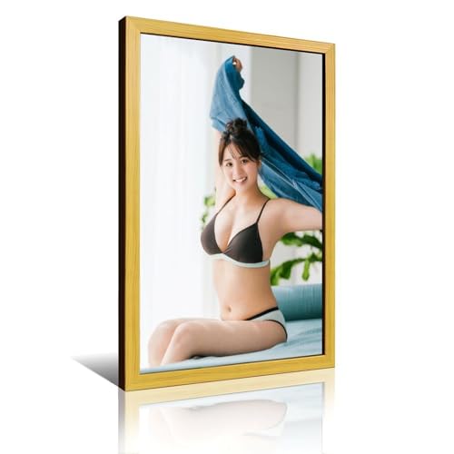 R햣͂ȃ|X^[ KXA[ou }bg̃|X^[ t[A͂ȃR[i[̎ʐ^t[AM[̕ǂ̊zS[h A~jEʐ^t[ Wooden Frame-style 24x36inch(60x90cm)