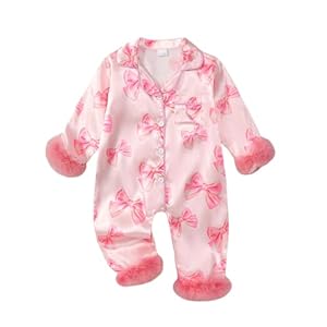 Newborn Baby Girl Pajamas Long Sleeve Romper One Piece Jumpsuit Button Down Nightgown Infant Silk Pjs Baby Sleepwear