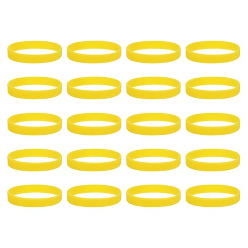 Élastiques plats caoutchouc silicone jaune 10,2 cm antidérapants pour livre papier cordon
