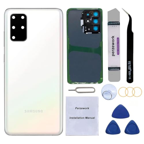 Vitre arrière Samsung S20 Plus blanc de rechange avec adhésif et outils