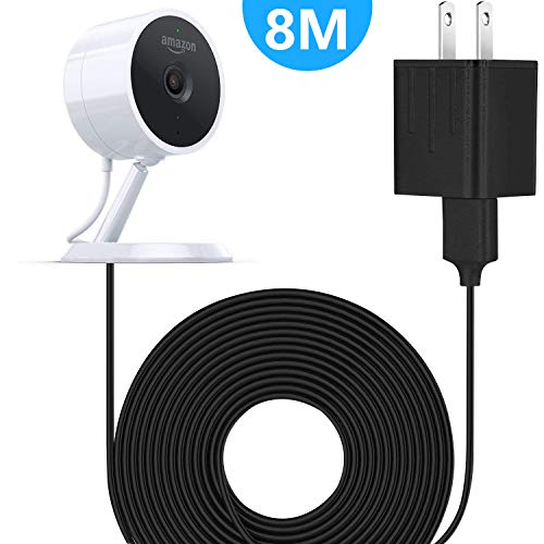 Power Adapter with 26ft / 8 m Weatherproof Cable for Amazon Cloud Cam, Continuously Operate Amazon Cloud Cam(Black)
