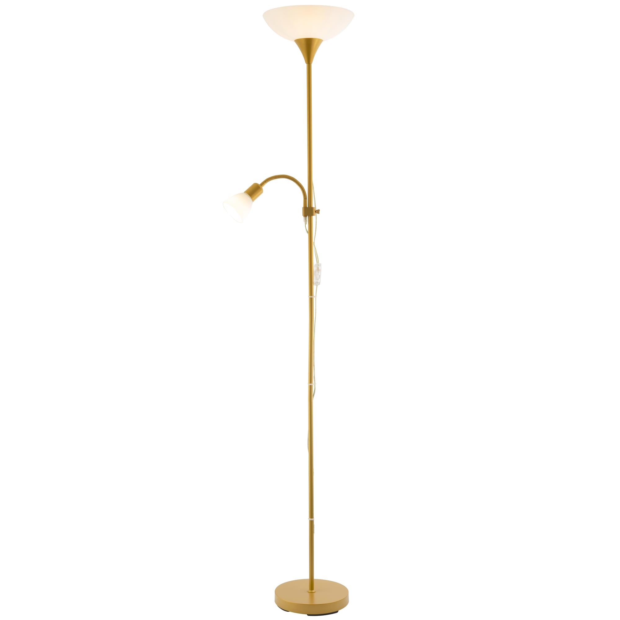 Gold Mother and Child Floor Lamp with Adjustable Reading Light and Switches b...