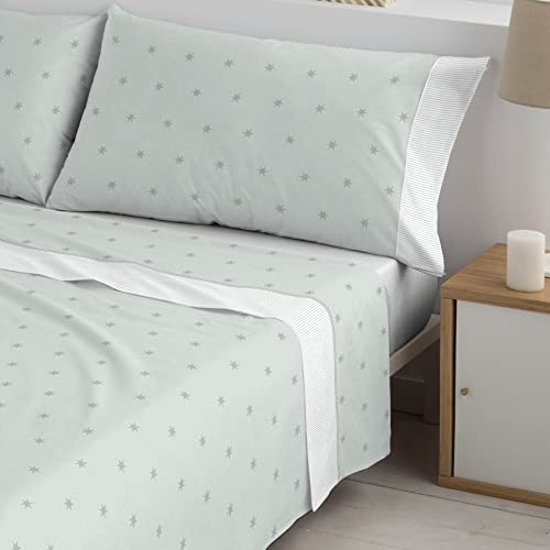 DHestia - Juego de Sábanas Infantil Estrellas Niños y Niñas Cama 90 y Cama 105 Wudi (Cama 105, Verde)