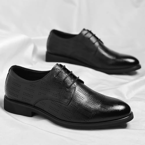 Men's Hollow Leather Lace Up Dress Oxford Shoes Summer Breathable Vintage Formal Business Wedding Derby Casual Shoes4