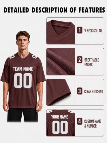 Image of Custom Replica Football Jersey with Name Number Logo