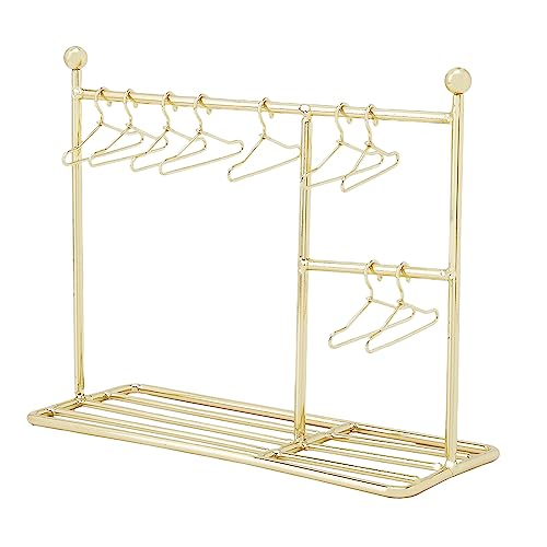 SUPERFINDINGS Puppen Kleiderbügel Aus Goldenem Eisen Mit 10 Mini Kleiderbügel Puppen Kleiderständer Mit Sockel Schöner Puppen Wäscheständer Sortiment An Puppenschrank Zubehör