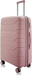 Mala de Viagem Grande Expansiva 23-32kg, Polipropileno Rígida, Cadeado, Rodas Duplas 360 (Rosé)