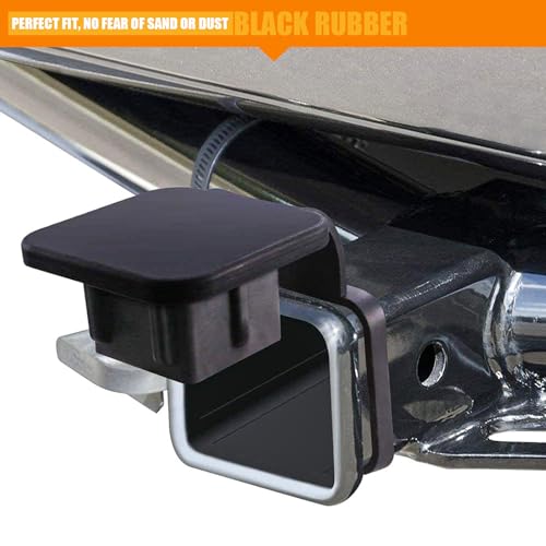 fasebeek 1 PC Car Trailer Hitch Dust Plug, 2" x 2" Square Mouth Antirust Protective Trim Cover, Hitch Insert Plug Fits 2" Receiver Class 3 4 5, Universal for Auto Trailer Exterior Accessories (Black)