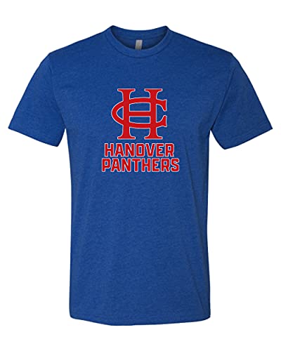 HC Hanover Panthers Two Color Unisex Premium Short Sleeve T-Shirt (Royal, X-Large) - Hanover Panthers Apparel