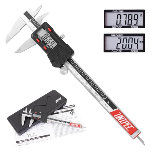 Digital Caliper Measuring Tool, Micrometer Caliper,Stainless Steel Vernier Caliper with Large LCD Screen,Easy Switch, 6 inch,Inch and Millimeter Conversion