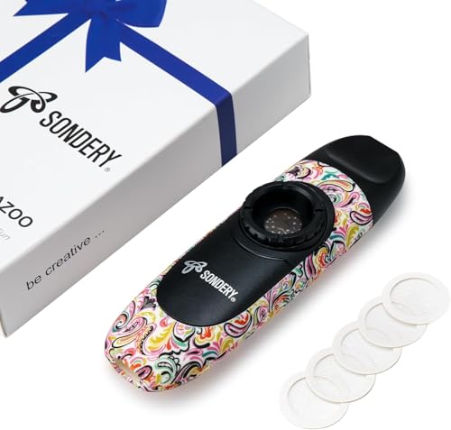 Image of Sondery Professional Kazoo Wind Instrument with 5 Membranes, Lanyard and Pouch