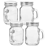 GRIRIW 4pièces Bocaux à Confiture Verre Hermétiques Avec Couvercles Petits Pots Transpa...