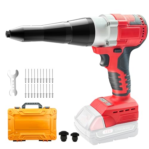 Funnywhale Cordless Rivet Gun, Compatible with Milwaukee M18 18V Battery (No Battery), Brushless Motor, 3/16