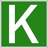 Aufkleber Fahrzeugkennzeichen grün/weiß "K" für Kombiverkehr 200x200mm