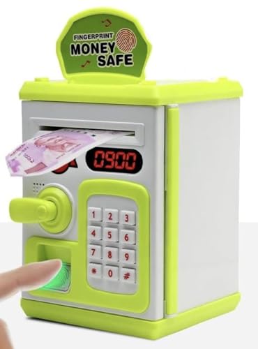 Image of Piggy Bank Toy for Kids and Adults - Gullak Money Safe with Number Password and Touch Sensor - Money Saving Mini ATM Toy with Lights and Sound (Multicolour)