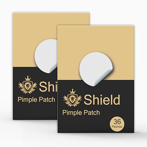 Shield Pimple Patches for Men and Boys, Invisible Hydrocolloid Spot Treatment for Acne Blemishes & Breakouts, 72 Count, Pack of 2