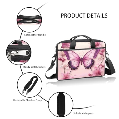 Bolso para laptop Butterfly Flower Lily 15 pulgadas miniatura 4