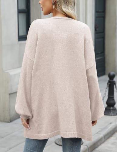 Womens Oversized Cardigan Sweaters 2025 Fall Long Lantern Sleeve Knit Open Front Cozy Long Cardigans for Women4